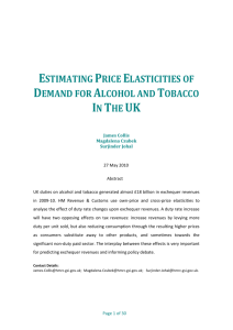 Estimating Price Elasticities of Demand For Alcohol and Tobacco in