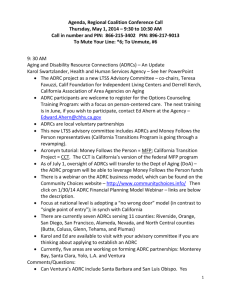 Agenda, Regional Coalition Conference Call Thursday, May 1, 2014