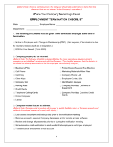 Employment Termination Checklist