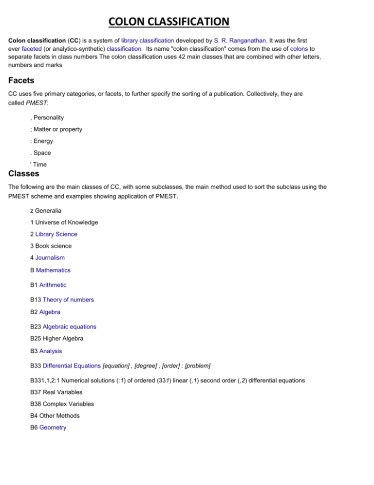 Colon Classificatio1