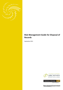 Risk management guide for disposal of records