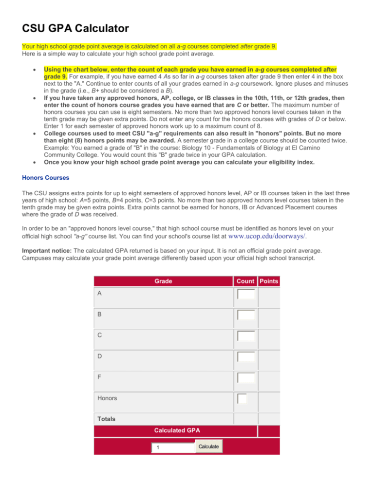 CSU Admission Information