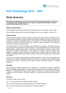 VCE Psychology 2016 – 2021 Study Summary