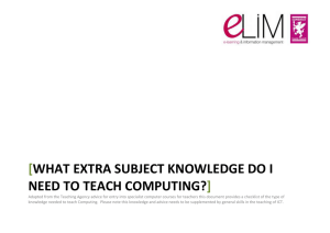 Subject knowledge audit for Computing teachers