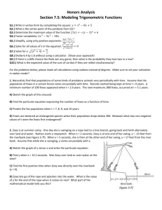 Honors Analysis Section 7.5: Modeling Trigonometric Functions