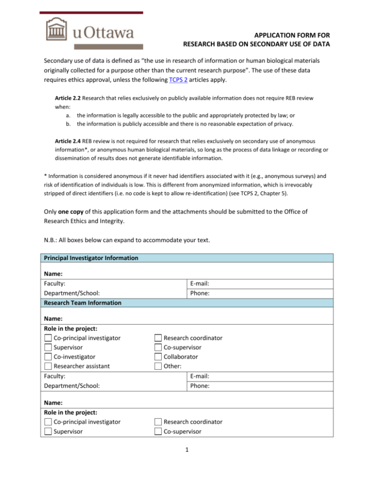 What Is Secondary Use Of Data