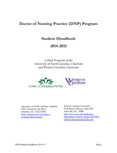 DNP Student Handbook UNCC School of Nursing