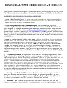 2015 junior fair animal exhibitors rules and guidelines