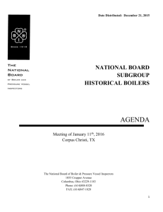Agenda - The National Board of Boiler and Pressure Vessel Inspectors