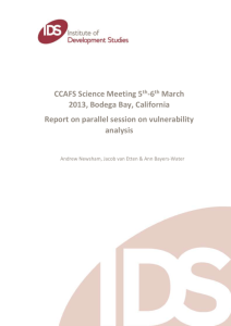 Report on parallel session on vulnerability analysis