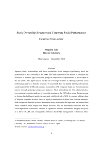 Stock Ownership Structure and Corporate Social Performance