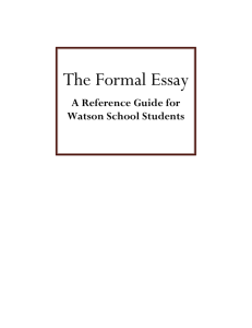 The Formal Essay