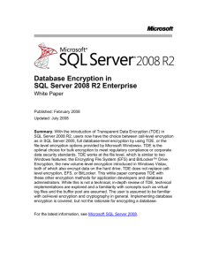 SQL Server Encryption - Center