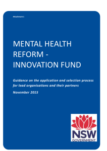 NSW Mental Health Innovation Fund Application