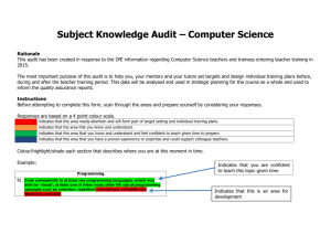 Computer Science Audit - Newman University College