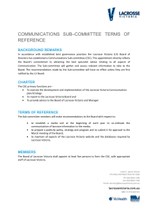 communications sub*committee terms of reference