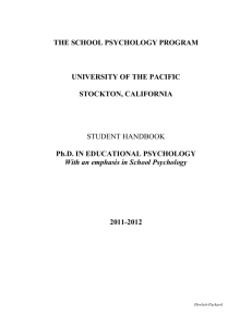 THE SCHOOL PSYCHOLOGY PROGRAM