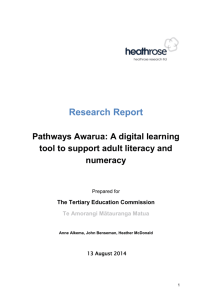 pathways awarua - a digital learning tool to support adult literacy