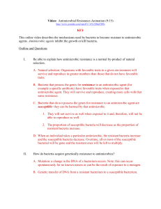 Antimicrobial Resistance Animation Outline & Questions