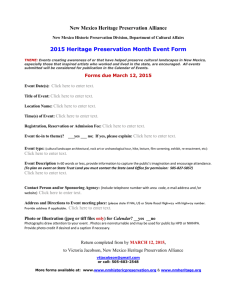 2015 Event Form - Historic Preservation Division