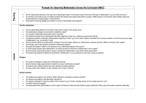 Prompts for observing Mathematics Across the Curriculum (MAC)