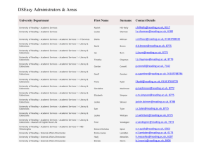 DSEasy Administrators & Areas University Department First Name