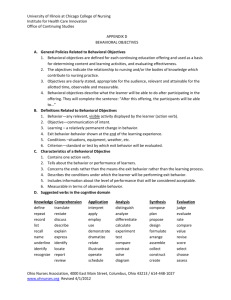 ONA acceptable verbs list - College of Nursing