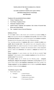 neoplasms of the musculoskeletal tissues