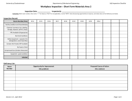 Laboratory Inspection Checklist