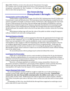 2015 Legislative Priorities - Pennsylvania State Association of