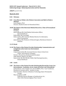 Conference Agenda - Healthcare Ethics Consortium