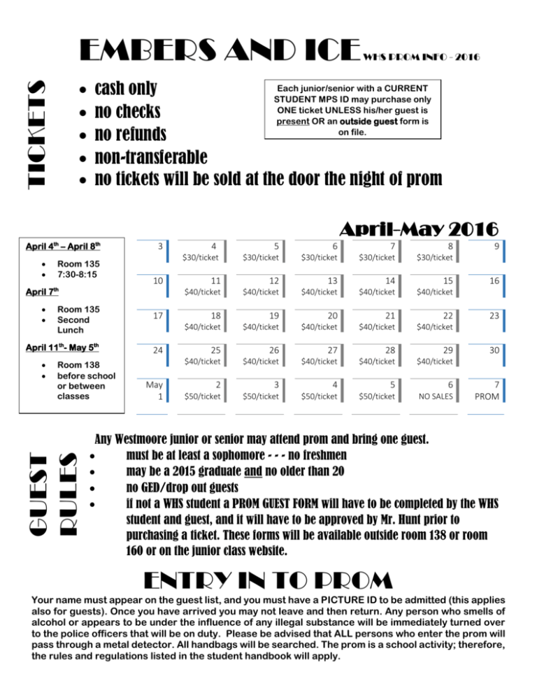 prom-ticket-sales-information