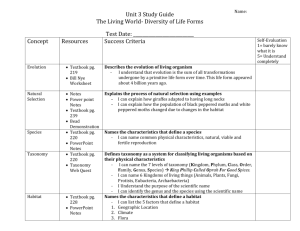 Name: Unit 3 Study Guide The Living World