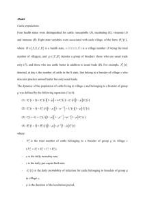 Model Cattle populations Four health states were distinguished for