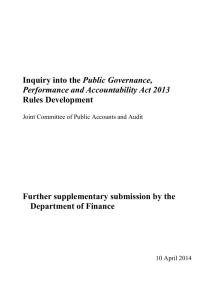 Inquiry into the Public Governance, Performance and Accountability