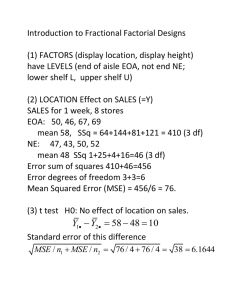 Introduction to Fractional Factorial Designs