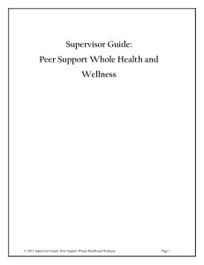 Peer Wellness Coach: Supervisor Manual