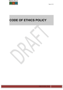 Draft Final - CODE OF ETHICS POLICY