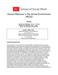 BOSTON UNIVERSITY SCHOOL OF SOCIAL WORK