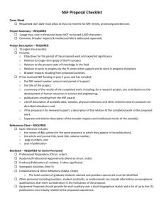 NSF Proposal Checklist