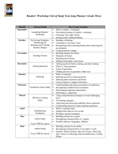 Readers* Workshop Unit of Study Year-long Planner