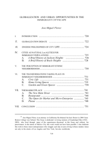 GLOBALIZATION AND URBAN OPPORTUNITIES IN THE