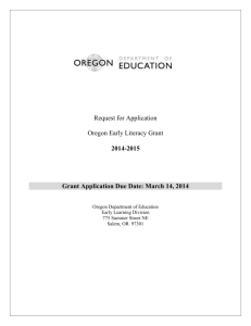 Request for Proposal - Oregon Department of Education