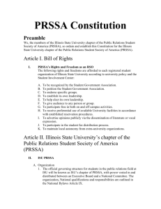 PRSSA Constitution - School Of Communication