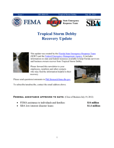 Tropical Storm Debby Recovery E-Update FINAL