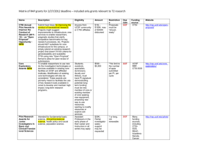 Matrix of RAP grants for 2/27/2012 deadline – included only grants