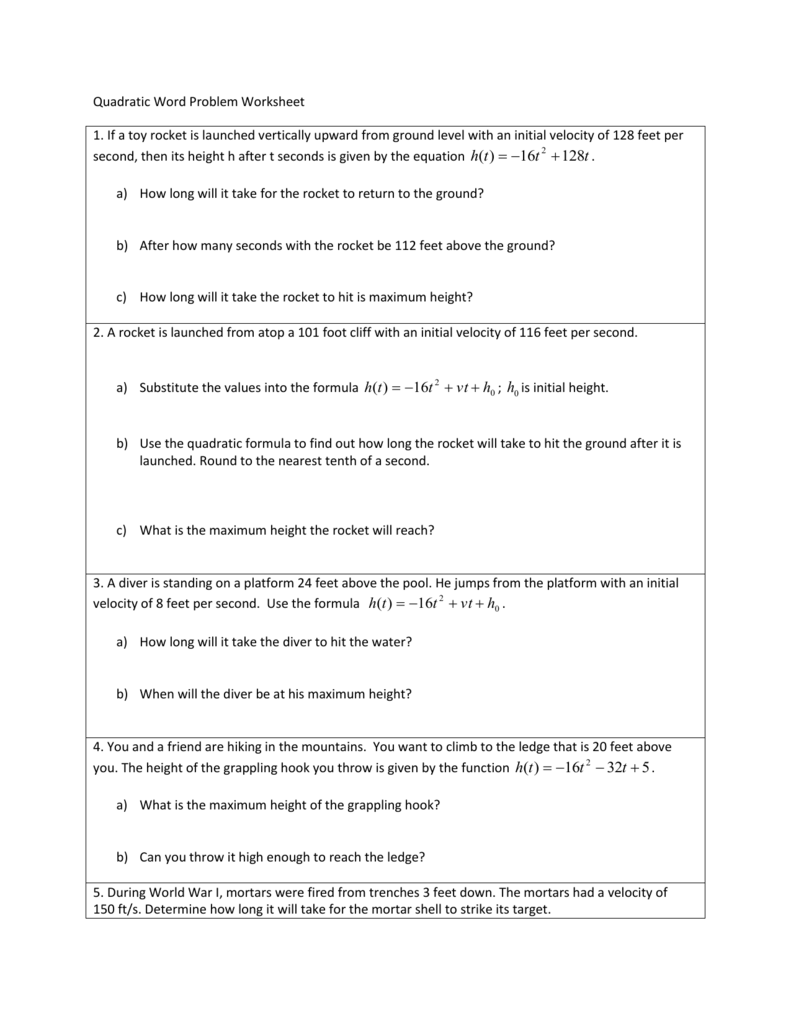 quadratic-word-problems-worksheet-with-answers