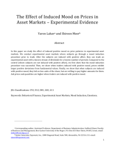 Chapter 4: The Effect of Induced Mood on Prices in Experimental