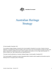 Australian Heritage Strategy - Department of the Environment
