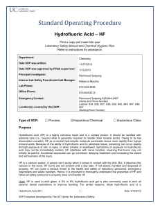 Hydrofluoric Acid SOP